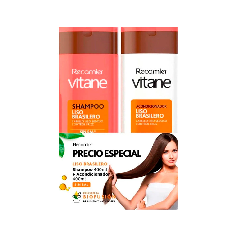 PACK VITANE LISO BRASILERO SH+ACONDICIONADOR X400