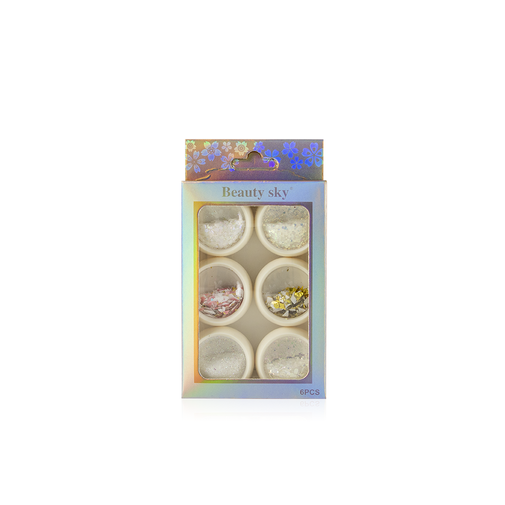 ADORNO DE UÑAS CAJA X6PZAS