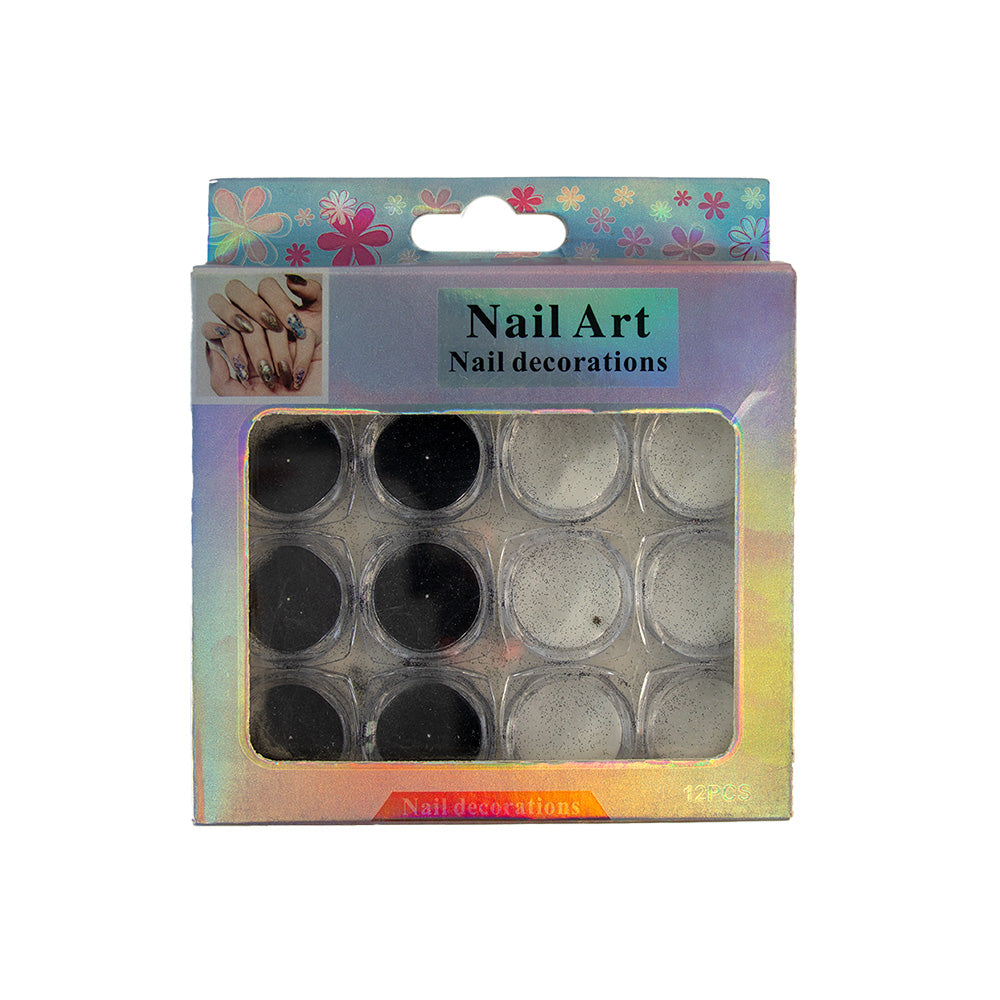 ADORNO DE UÑAS CAJA ROSADA X12PZAS