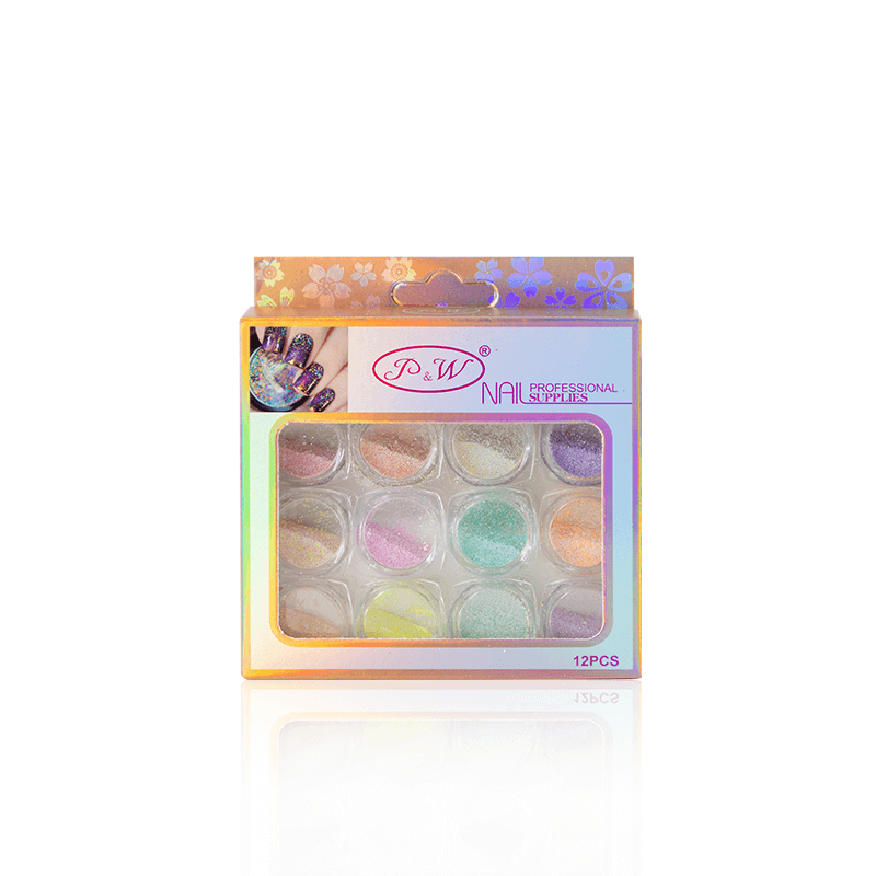 ADORNO DE UÑAS CAJA ROSADA X12PZAS
