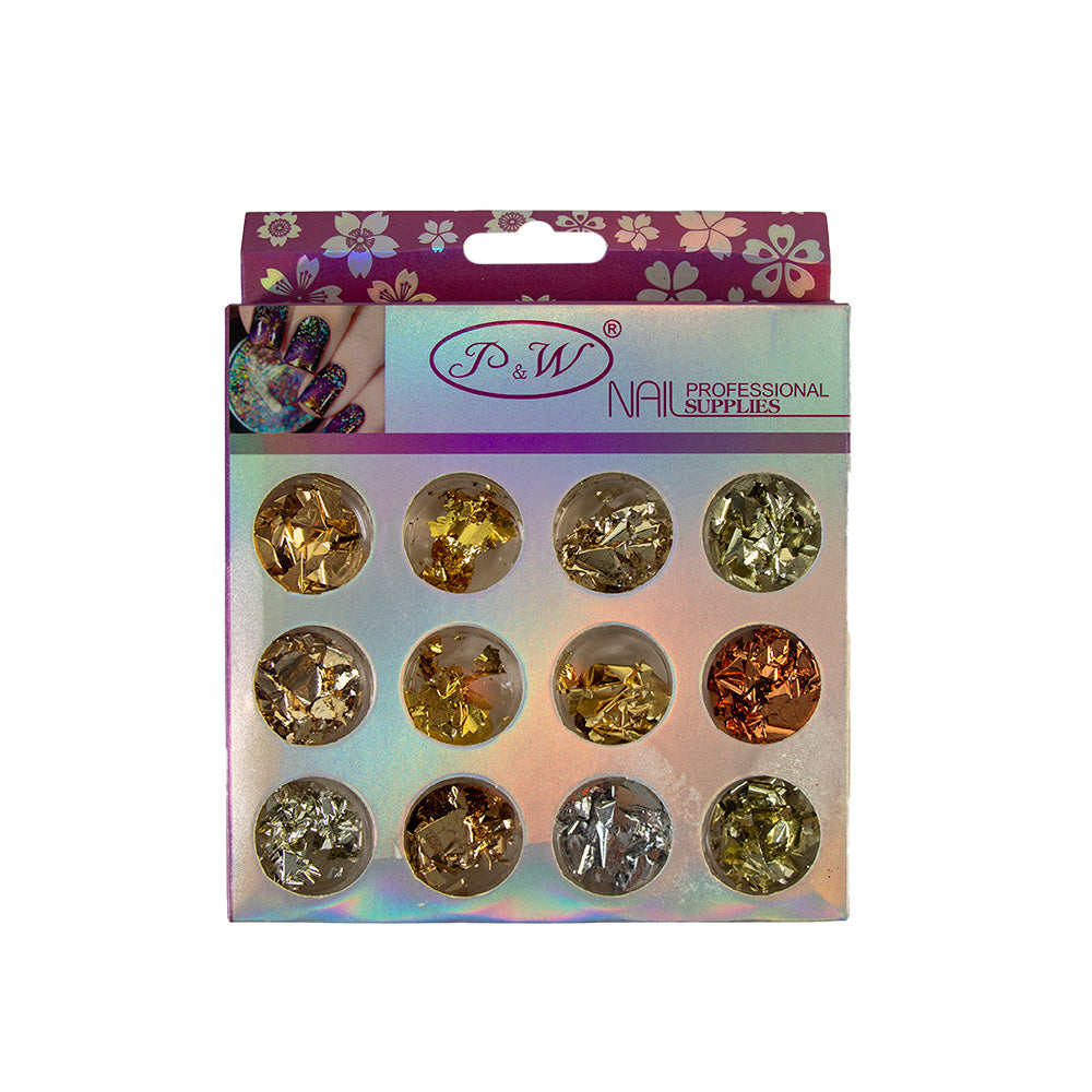 ADORNO DE UÑAS CAJA ROSADA X12PZAS