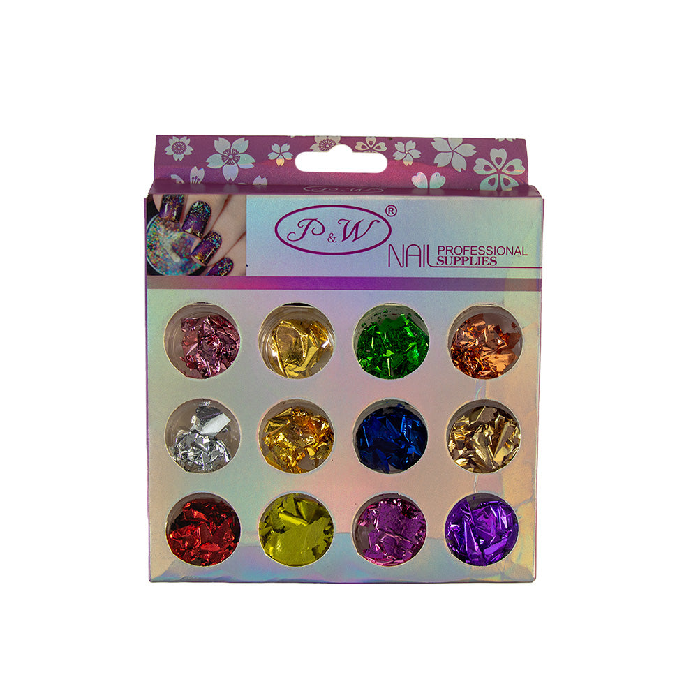ADORNO DE UÑAS CAJA ROSADA X12PZAS