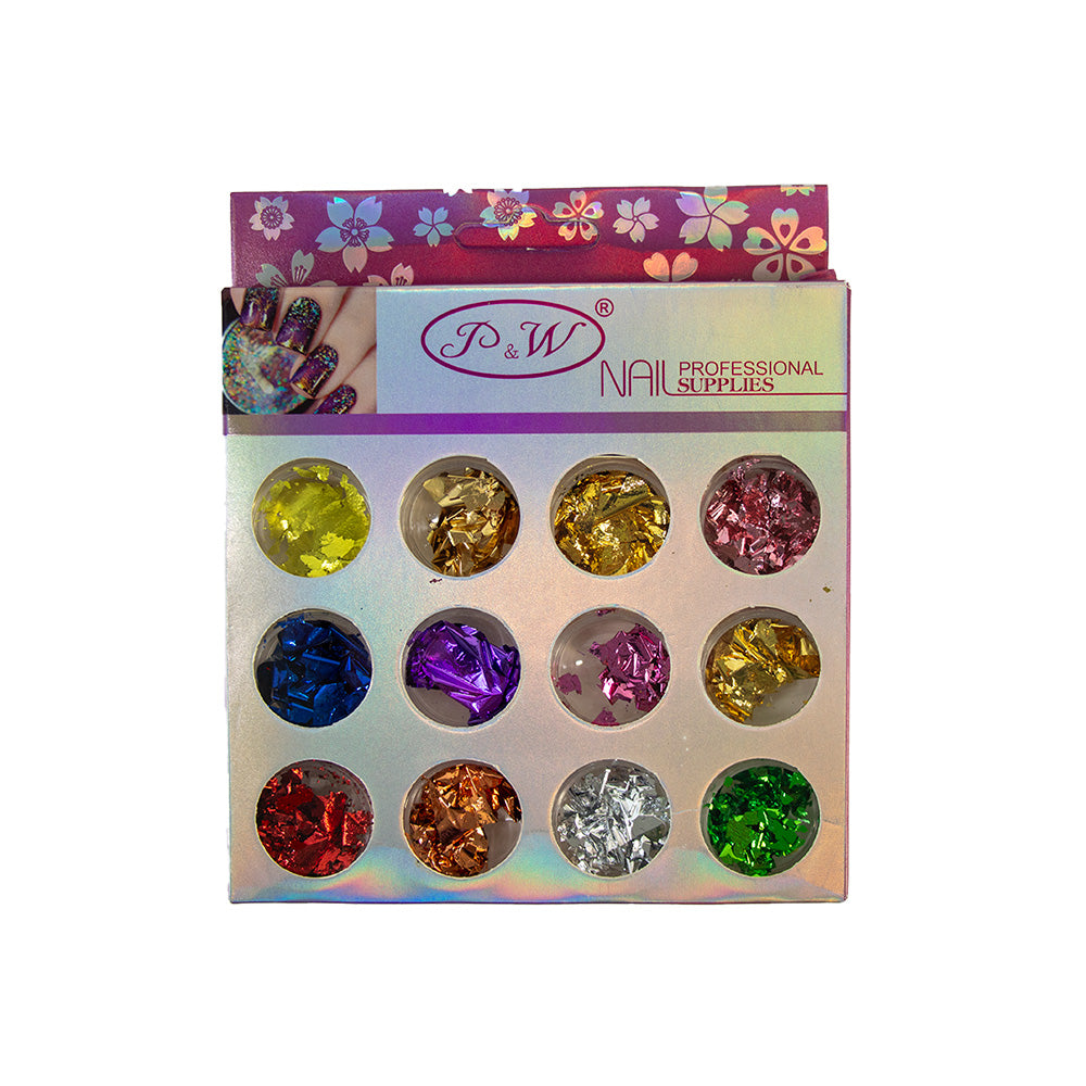 ADORNO DE UÑAS CAJA ROSADA X12PZAS