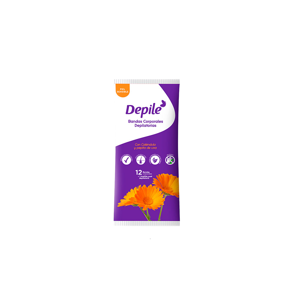 BANDA DEPILADORA DEPILE CORPORAL P/SENSIBLE CALENDULA