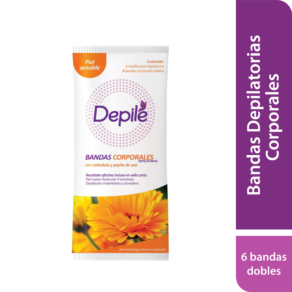 BANDA DEPILADORA DEPILE CORPORAL P/SENSIBLE CALENDULA