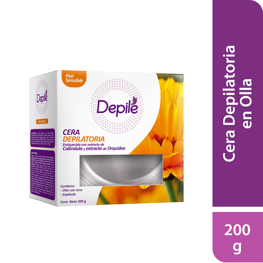 CERA DEPILE EN OLLA P/SENSIBLE CALENDULA Y ORQUIDEA X200GR