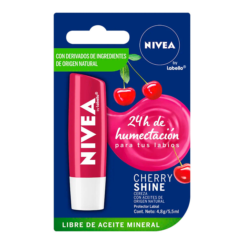 BALSAMO LABIAL NIVEA CHERRY SHINE X4.8GR
