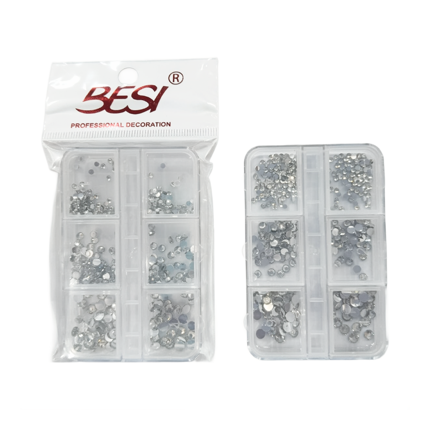 ADORNO DE UÑAS BESI PLATEADA X6PZAS