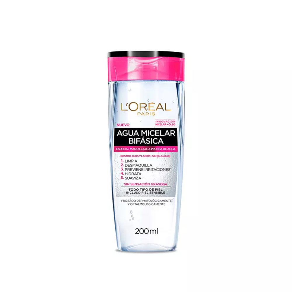 AGUA MICELAR LOREAL BIFASICA X200ML
