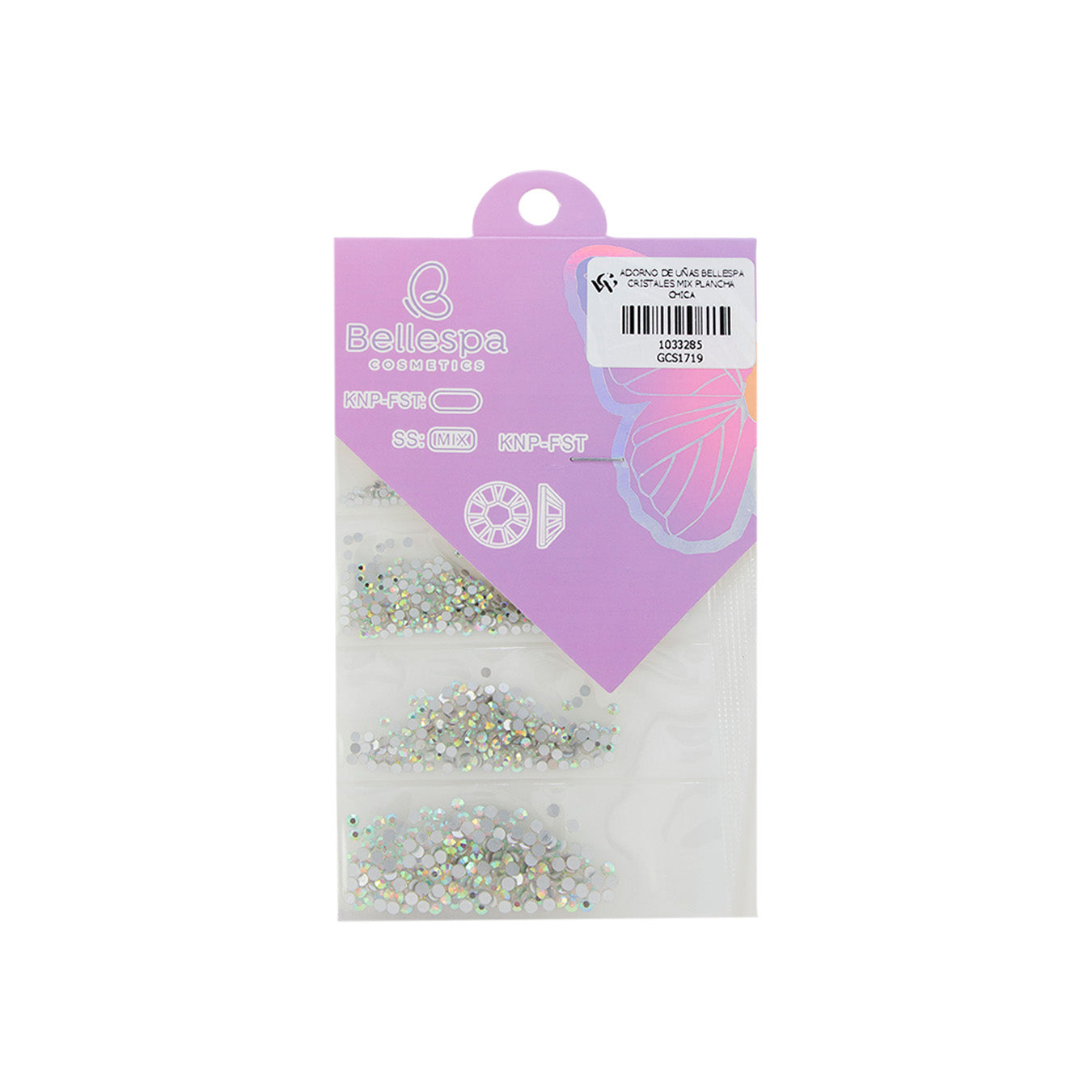 ADORNO DE UÑAS BELLESPA CRISTALES MIX PLANCHA CHICA