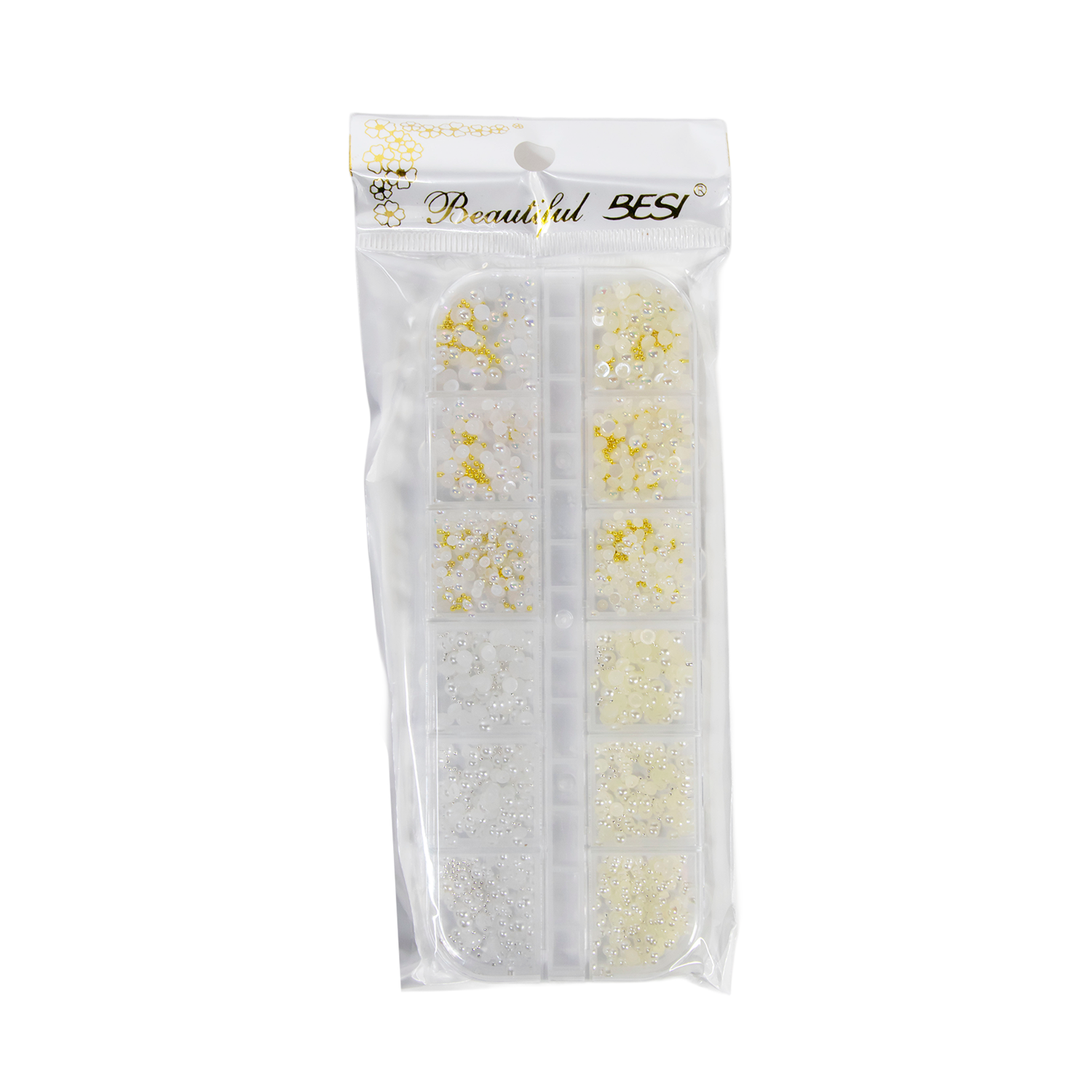 ADORNO DE UÑAS BESI PERLAS X12PZAS