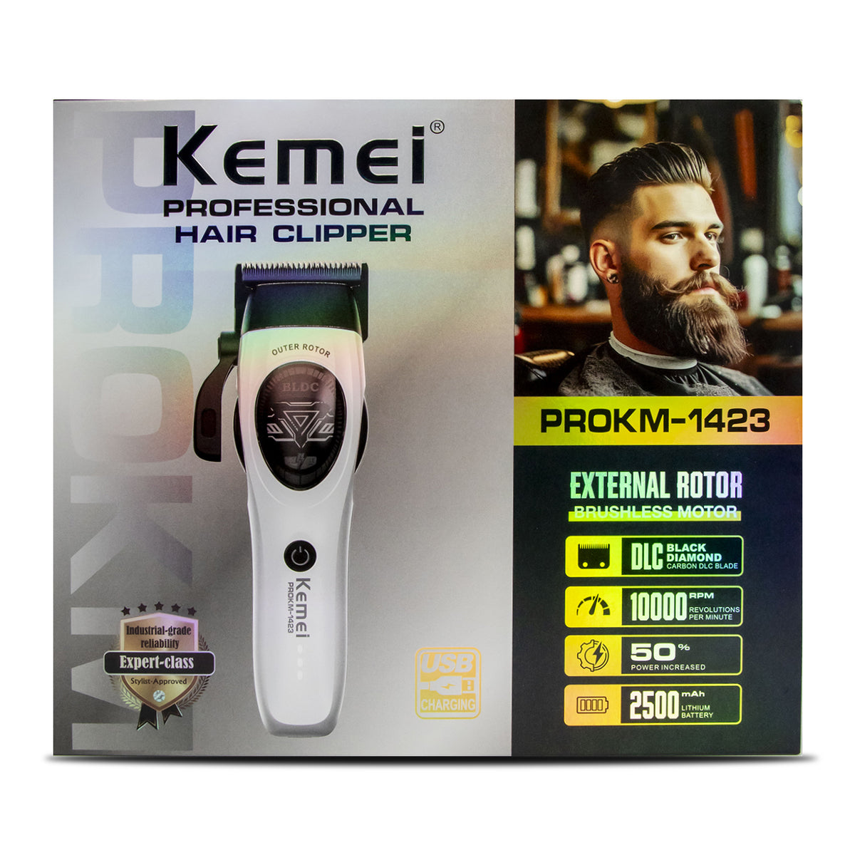 MAQUINA CLIPPER KEMEI ANARANJADA KM-1423