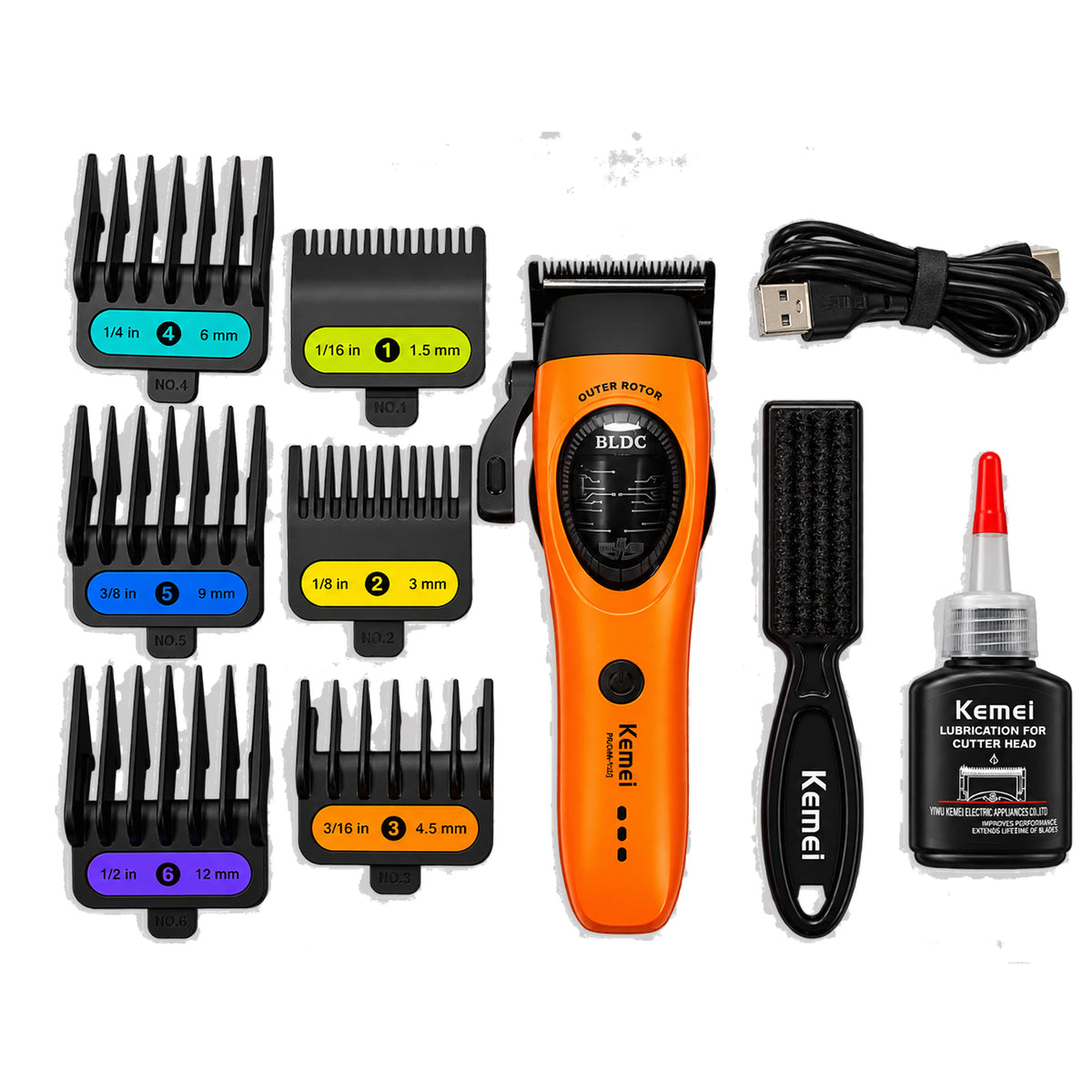 MAQUINA CLIPPER KEMEI ANARANJADA KM-1423