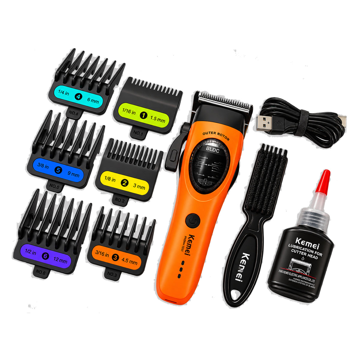 MAQUINA CLIPPER KEMEI ANARANJADA KM-1423