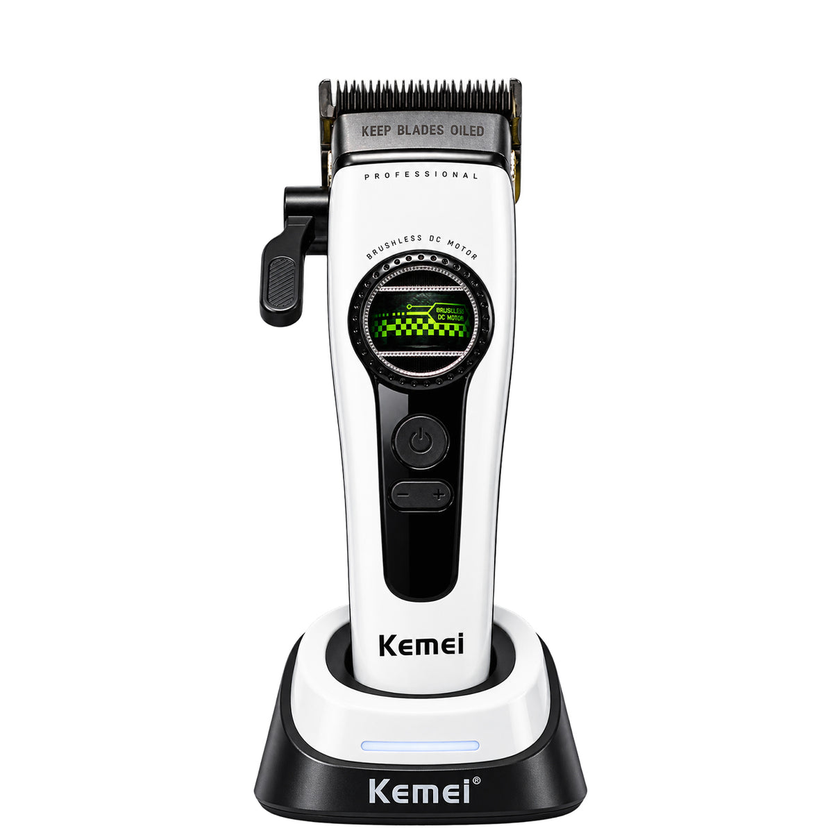 MAQUINA CLIPPER KEMEI BLANCA KM-1593+BASE DE CARGA