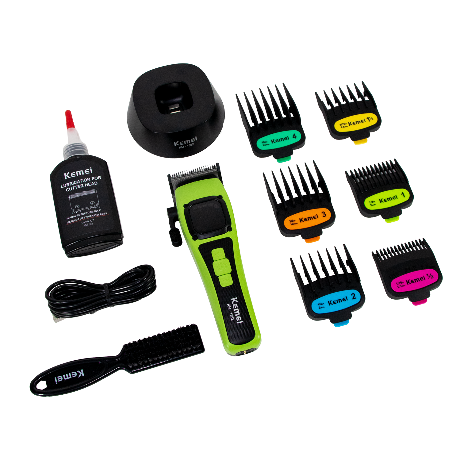 MAQUINA CLIPPER KEMEI VERDE KM-1862+BASE DE CARGA