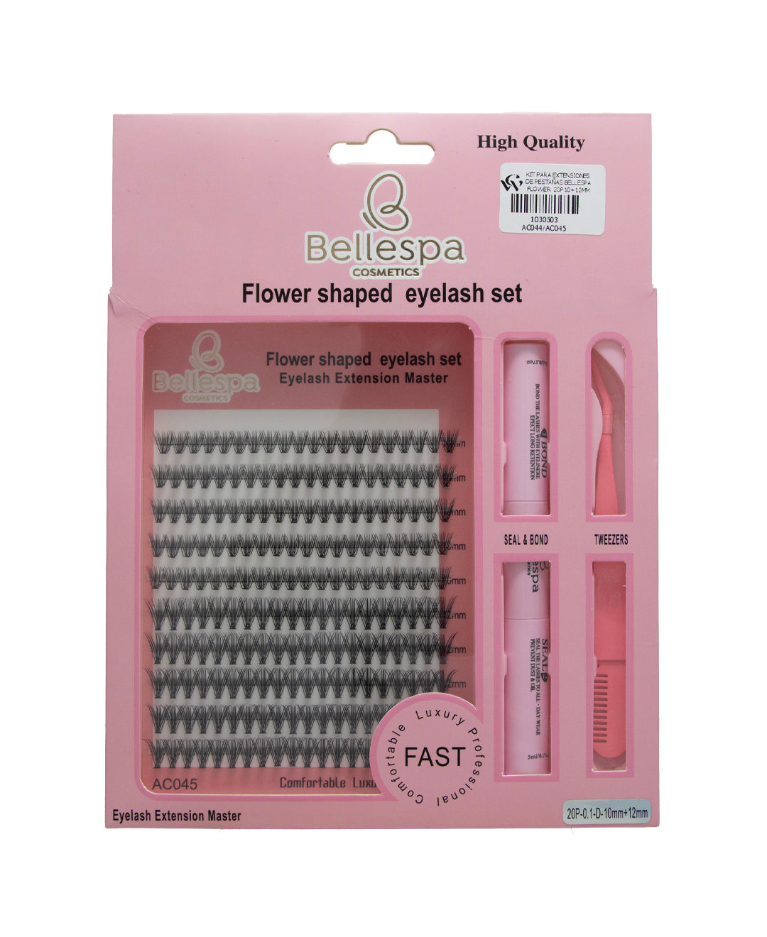 KIT PARA EXTENSIONES DE PESTAÑAS BELLESPA FLOWER 20P10+12MM