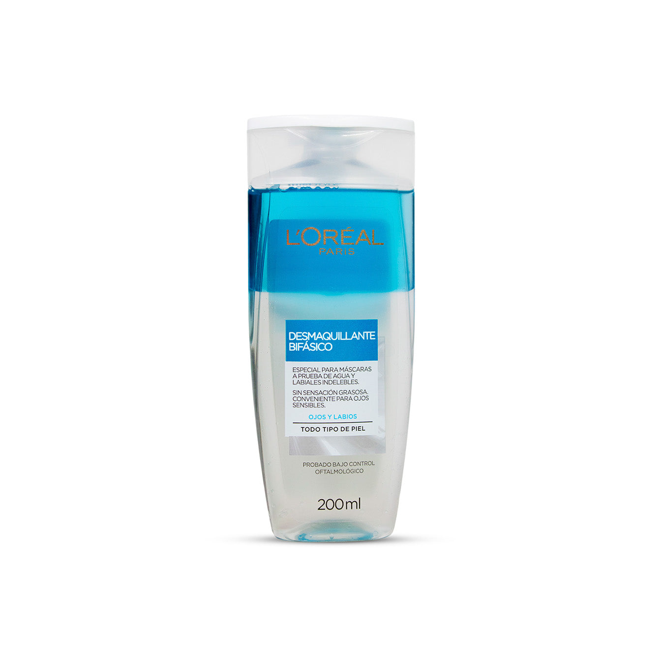 DESMAQUILLANTE LOREAL BIFASICO CELESTE X200ML