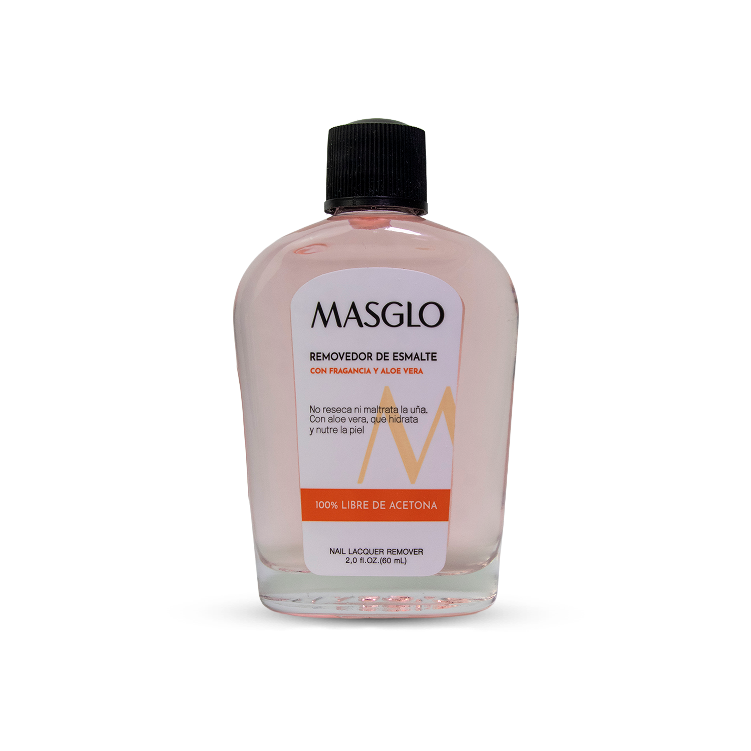 REMOVEDOR DE ESMALTE CON FRAGANCIA Y ALOE V MASGLO X60ML