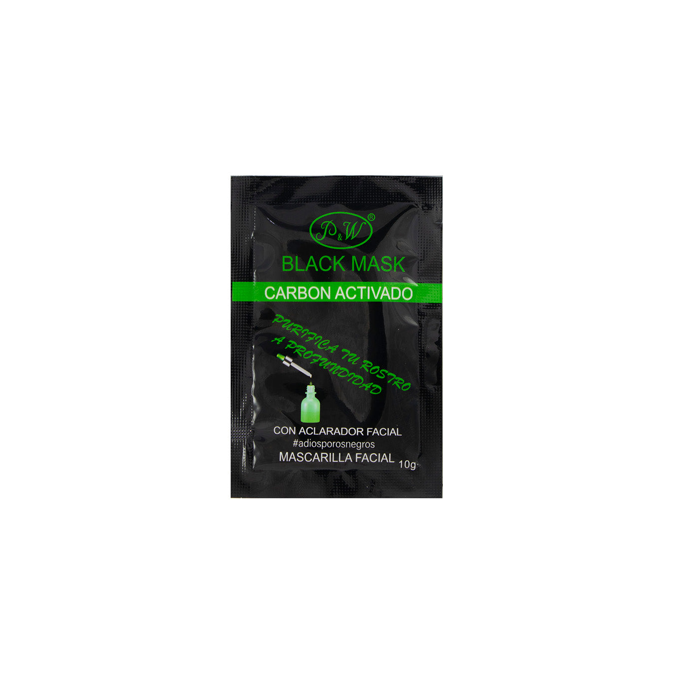 MINI MASCARILLA FACIAL P&W SACHET NEGRA X10GR