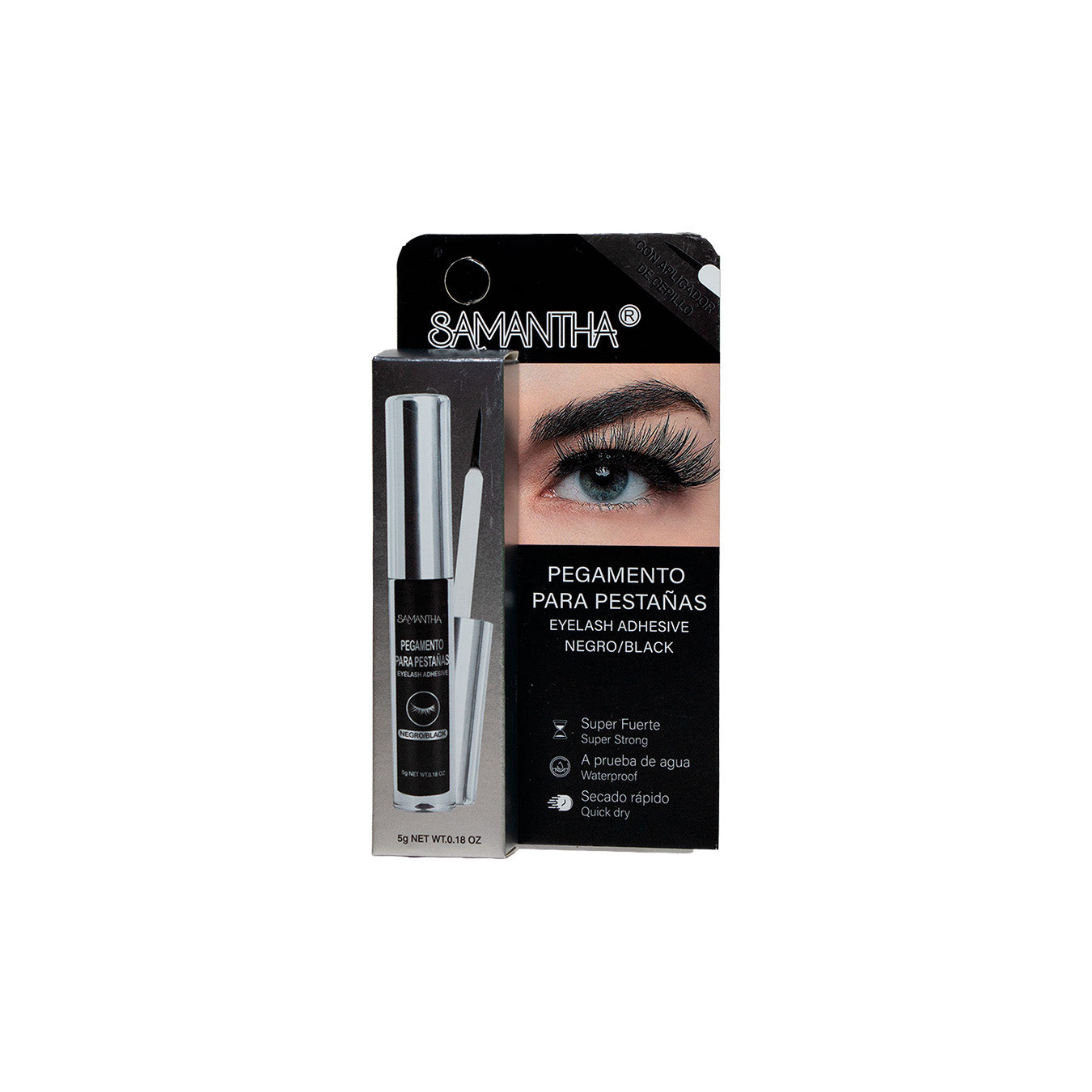 PEGAMENTO DE PESTAÑAS SAMANTHA BLACK X5GR
