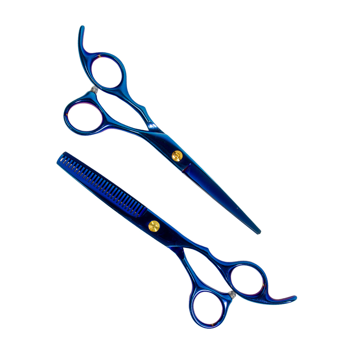 ESTUCHE DE TIJERAS AZULES FILO DULCE+PULIDORA