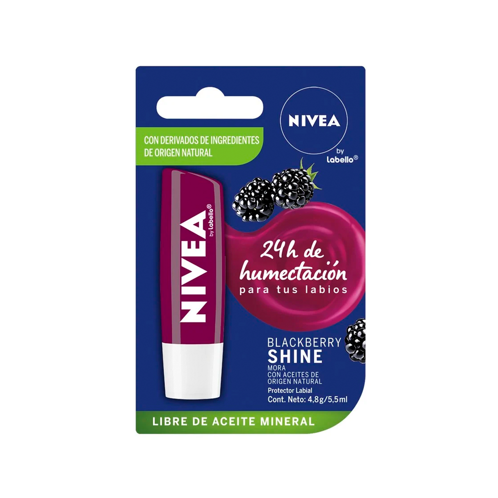 BALSAMO LABIAL NIVEA BLACKBERRY SHINE X4.8GR